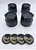 BCSBG1 Black Center Cap Set for 1977-1981 Pontiac Firebird [Gold Outline Bird Inserts]