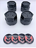 BCSR1 Black Center Cap Set for 1977-1981 Pontiac Firebird [Red Bird Inserts]