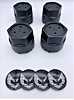 BCSS1 Black Center Cap Set for 1977-1981 Pontiac Firebird [Silver Bird Inserts]
