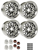 BSF179KRM 17" X 9" Black Snowflake Wheel Kit [Red Bird Inserts]
