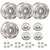 CRWTSF1 Corvette Rally Staggered Wheel Kit [Size: 17" x 8"/9"] Finish: Silver Powder Coated w/Machined Lip - image 1