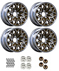 GBAN158KG Bandit Snowflake Wheel Size: 15" x 8" 1977-1981 Pontiac Trans Am Design [Silver/Gold, Gold Birds]