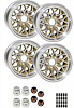 GSF179KRM 17" X 9" Gold Snowflake Wheel Kit [Red Bird Inserts] - image 1