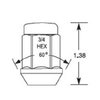 Conical Seat 1-Piece Chrome Lug Nuts 7/16" x 20 Standard Threads - image 2