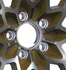 SFW158V2S Snowflake Wheel Set [Size: 15" x 8"] Finish: Gold Painted Recesses & Gloss Clear Coat - image 2
