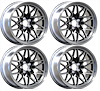 SFW199BLKS Snowflake Wheel Set [Size: 19" x 9.50"] Finish: Black Painted Recesses & Gloss Clear Coat - image 1