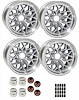 SSF179KRM 17" X 9" Silver Snowflake Wheel Kit [Red Bird Inserts] - image 1