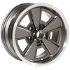 ZW1784GUN 5-Spoke Rally Wheel [Size: 17" x 8"] Finish: Gunmetal Gray w/Machined Lip - image 1