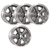 ZW179GUNS 5-Spoke Rally Wheel Set [Size: 17" x 9"] Finish: Gunmetal Gray w/Machined Lip - image 1