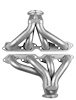 BB1-SEC Shorty Header Set, 1932-1948 Chevy Cars/Trucks, 1949-1963 Chevy Cars, 1948-Up Ford Trucks w/BBC [Silver Ceramic Coating] - image 1
