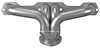 CC134DP-SEC Shorty Header Set, Small Block Chevy, D-Port Flange [Silver Ceramic Coating] - image 1