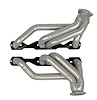 CC16DPAC-SEC Shorty Header Set, 1967-1969 GM F-Body, 1968-1972 Chevy Nova w/SBC, w/ Factory A/C, D-Port Flange [Silver Ceramic] - image 1