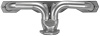 CC2DP-SEC Shorty Header Set, 1932-1948 Chevy Cars/Trucks w/Small Block Chevy, Angle Plug, D-Port Flange [Silver Ceramic Coating] - image 1