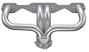 CC5-158-SEC Shorty Header Set, Small Block Chevy, Angle Plug [Silver Ceramic Coating] - image 1