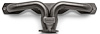 CC90DP-158-P Shorty Header Set, Jaguar & Pontiac Fiero w/Small Block Chevy, Angle Plug, D-Port Flange [Raw/Unfinished] - image 1