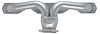 CC90DP-SEC Shorty Header Set, Jaguar & Pontiac Fiero w/Small Block Chevy, Angle Plug, D-Port Flange [Silver Ceramic Coating] - image 1