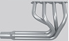 CER101-SEC Classic-Style Outside Chassis Header Set, Big Block Chevy, 26 in. Turnout Length [Silver Ceramic Coating] - image 1