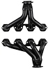 FF460CJ-BEC Shorty Header Set, 1935-1940 Ford Cars/Trucks w/BBF 429-460ci & Cobra Jet/GT (16-Bolt Flange) [Black Satin Ceramic] - image 1