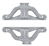 QP1000-SEC Cast-Series Header Set, Small Block Chevy [Silver Ceramic Coating] - image 1