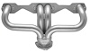 CC5DP-158-SEC Shorty Header Set, Small Block Chevy, Angle Plug, D-Port Flange [Silver Ceramic Coating] - image 1