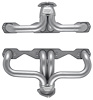 CC55DP-158-SEC Shorty Header Set, 1955-1957 Chevy Cars w/Small Block Chevy, Angle Plug, D-Port Flange [Silver Ceramic Coating] - image 1