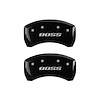 10010RBSSBK Rear Disc Brake Caliper Covers Fits Select Ford Mustang [Black Finish w/ Silver BOSS (Rear Only)] - image 1