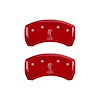 10010RCNKRD Rear Disc Brake Caliper Covers Fits Select Ford Mustang [Red Finish w/ Silver COBRA / Tiffany Snake Logo] - image 1