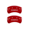 10010RCOBRD Rear Disc Brake Caliper Covers Fits Select Ford Mustang [Red Finish w/ Silver COBRA] - image 1