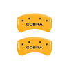 10010RCOBYL Rear Disc Brake Caliper Covers Fits Select Ford Mustang [Yellow Finish w/ Black COBRA] - image 1