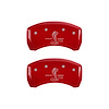 10010RGT3RD Rear Disc Brake Caliper Covers Fits Select Ford Mustang [Red Finish w/ Silver GT350 Shelby (Rear Only)] - image 1