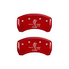 10010RGT5RD Rear Disc Brake Caliper Covers Fits Select Ford Mustang [Red Finish w/ Silver GT500 Shelby (Rear Only)] - image 1