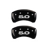 10010RM50BK Rear Disc Brake Caliper Covers Fits Select Ford Mustang [Black Finish w/ Silver Mustang / 5.0 (2011)] - image 1