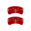 10010RMB1RD Rear Disc Brake Caliper Covers Fits Select Ford Mustang [Red Finish w/ Silver Mustang / Bar & Pony (S197)] - image 1