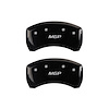 10010RMGPBK Rear Disc Brake Caliper Covers Fits Select Ford Mustang [Black Finish w/ Silver MGP] - image 1
