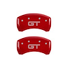 2012 FORD MUSTANG BOSS 302 - REAR SET 2 CALIPER COVERS MUSTANG / GT RED POWDER COAT FINISH SILVER CH - image 1