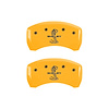 10010RSBYYL Rear Disc Brake Caliper Covers Fits Select Ford Mustang [Yellow Finish w/ Black Shelby / Tiffany Snake Engraving] - image 1