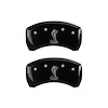 10010RSNKBK Rear Disc Brake Caliper Covers Fits Select Ford Mustang [Black Finish w/ Silver Tiffany Snake Logo] - image 1
