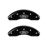 10011FFRDBK Front Disc Brake Caliper Covers Fits Select Ford Escape [Black Finish w/ Silver Ford Oval Logo] - image 1