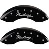 1964 FORD MUSTANG BASE - FRONT SET 2 CALIPER COVERS MUSTANG CLASSIC CURSIVE LOGOTYPE BLACK POWDER CO - image 1