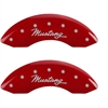 1964 FORD MUSTANG BASE - FRONT SET 2 CALIPER COVERS MUSTANG CLASSIC CURSIVE LOGOTYPE RED POWDER COAT - image 1
