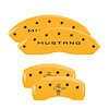 10017SMBPYL Front Disc Brake Caliper Covers Fits Select Ford Mustang [Yellow Finish w/ Black Mustang / Bar & Pony (S197)] - image 1