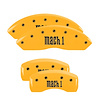 10017SMCHYL Front & Rear Disc Brake Caliper Covers Fits Select Ford Mustang [Yellow Finish w/ Black Mach 1] - image 1