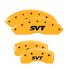 10017SSVTYL Front & Rear Disc Brake Caliper Covers Fits Select Ford Mustang [Yellow Finish w/ Black SVT] - image 1