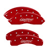 10021SLTGRD Front & Rear Disc Brake Caliper Covers Fits Select Ford F-150 Heritage/Ford F-150 [Red w/Silver Lightning (F-150)] - image 1
