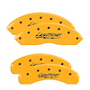 10021SLTGYL Front & Rear Disc Brake Caliper Covers Fits Select Ford F-150 Heritage/Ford F-150 [Yellow w/Black Lightning (F-150)] - image 1