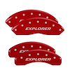 10041SEXPRD Front/Rear Disc Brake Caliper Covers Fits Ford Explorer Sport Trac/Ford Explorer [Red w/Silver Explorer (Pre-2011)] - image 1
