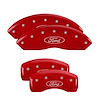 10042SFRDRD Front & Rear Disc Brake Caliper Covers Fits Select Ford Edge [Red Finish w/ Silver Ford Oval Logo] - image 1