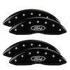10056SFRDBK Front/Rear Disc Brake Caliper Covers Fits Ford F-250 SD/Ford F-350 SD [Black w/Silver Ford Oval Logo] - image 1