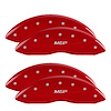 10056SMGPRD Front & Rear Disc Brake Caliper Covers Fits Select Ford F-250 Super Duty/Ford F-350 Super Duty [Red w/Silver MGP] - image 1