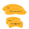 10086STDBYL Front Disc Brake Caliper Covers Fits Select Ford Thunderbird [Yellow Finish w/ Black Thunderbird / Emblem] - image 1